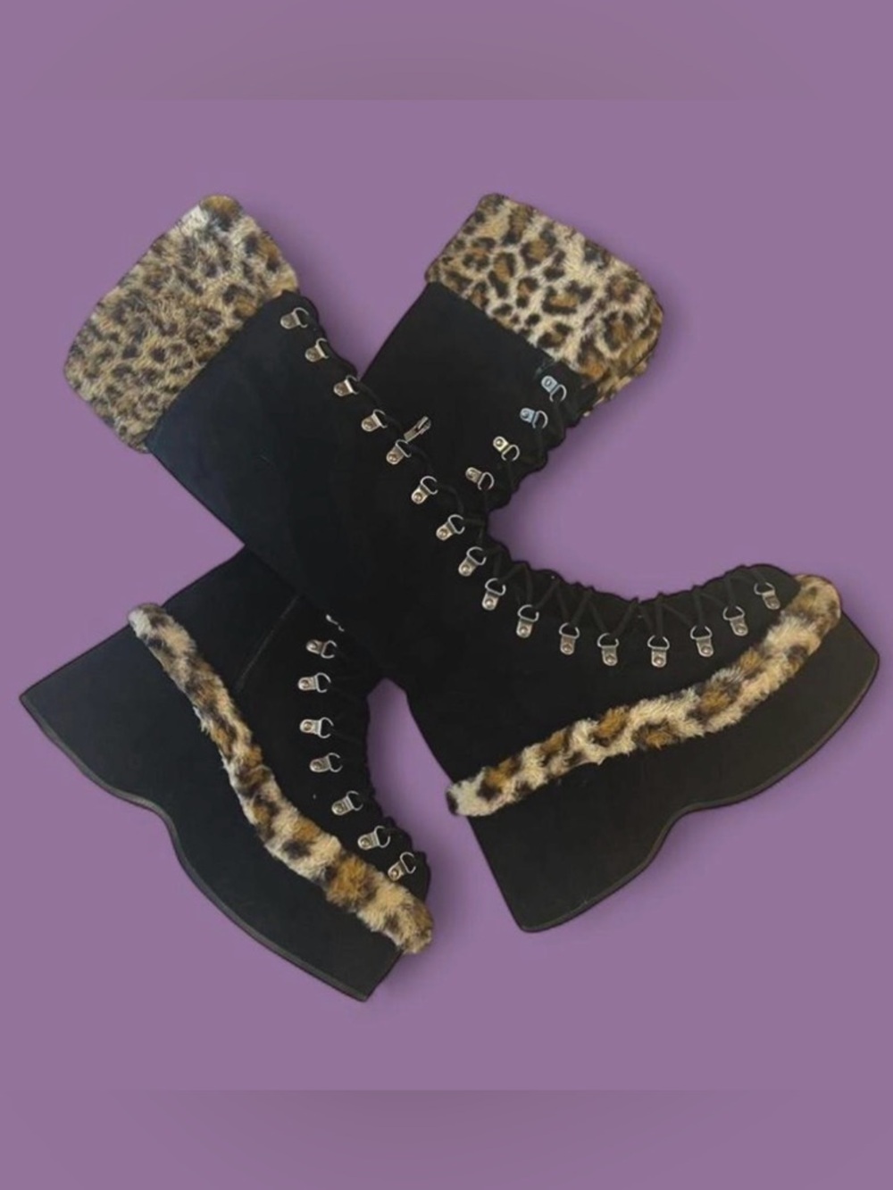 Current Mood x Dolls Kill - FLASH ON LEOPARD BOOTS
